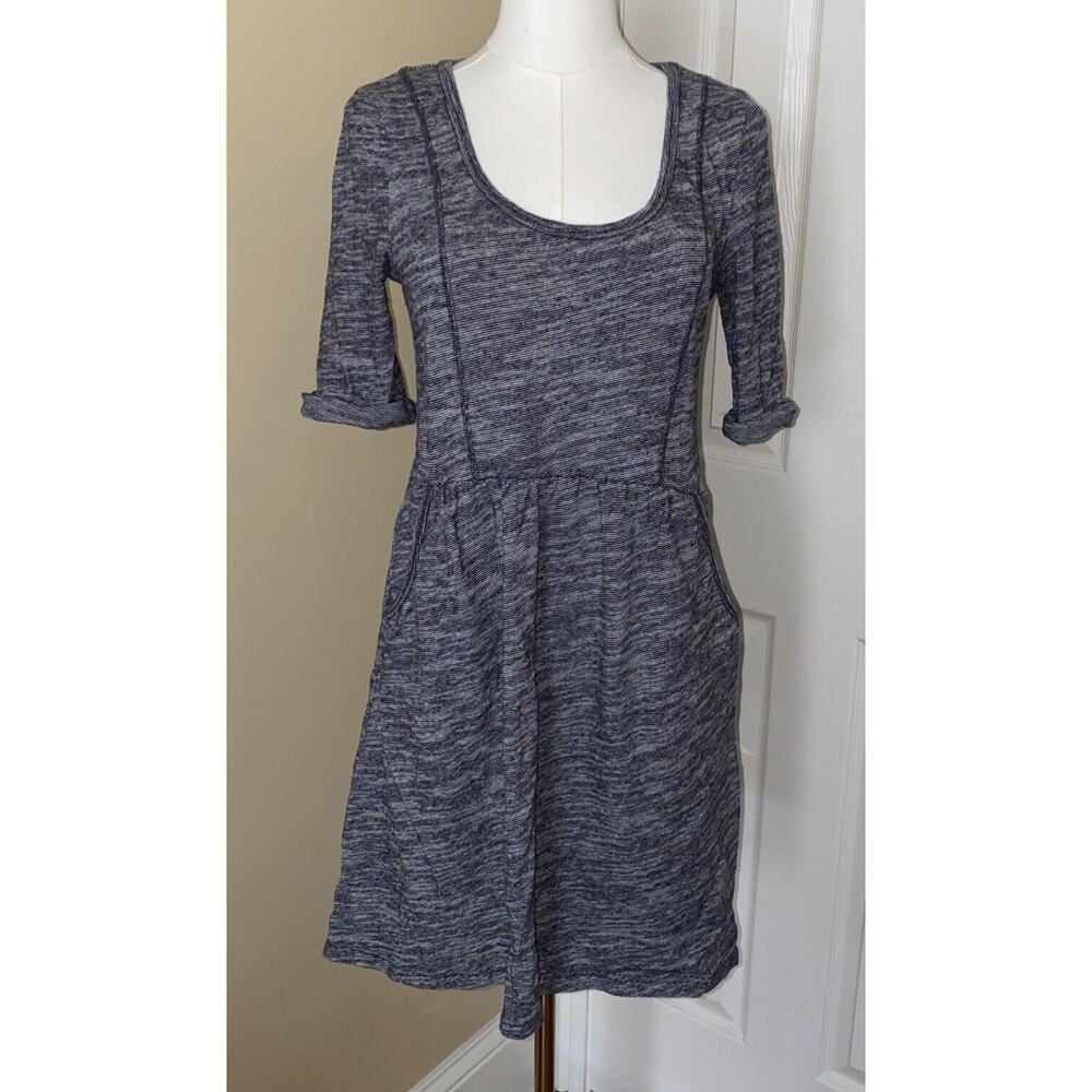Anthropologie Saturday Sunday Dress Women Sz S Heather Gray Short Sleeve Pockets